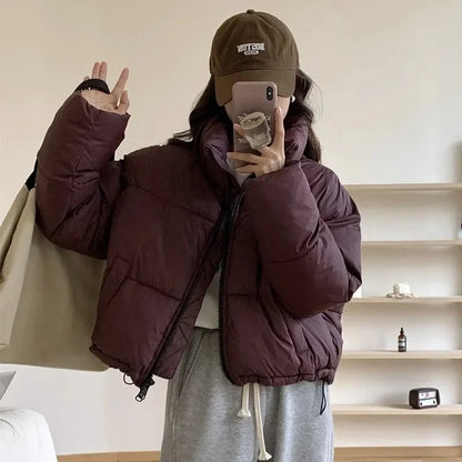 Women Oversized Solid Loose Puffer Jacket