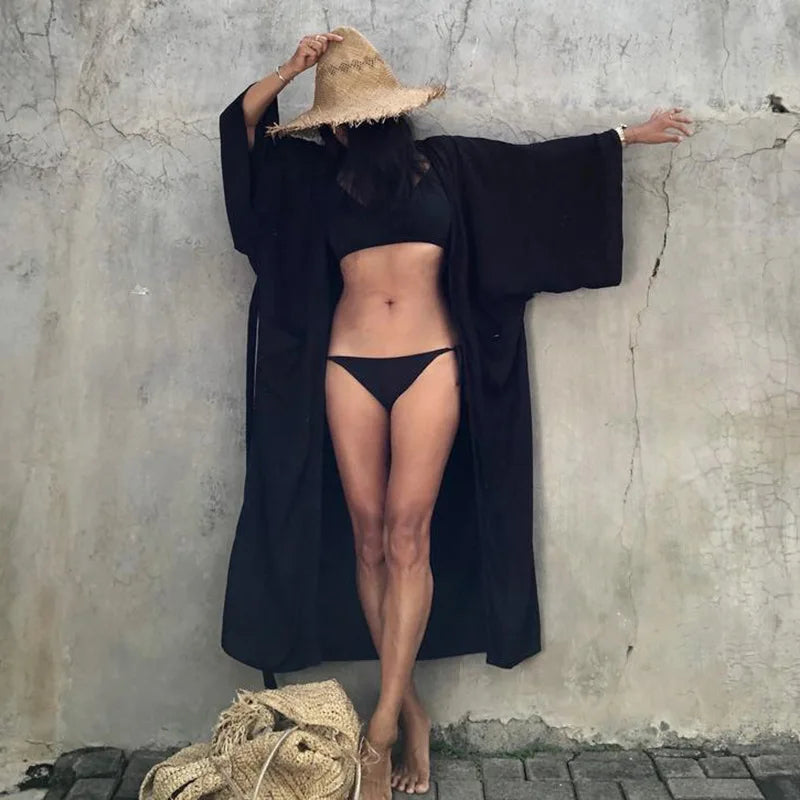 Solid Cotton Bikini Cover Ups