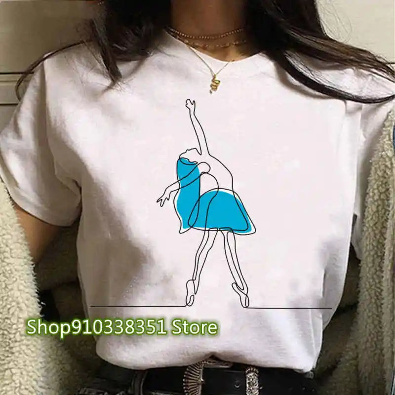 Ballet Dancer Printed T Shirt For Women