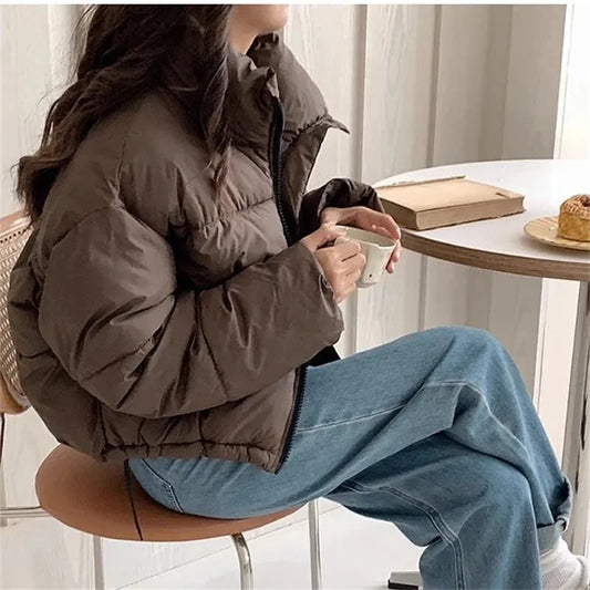 Women Oversized Solid Loose Puffer Jacket