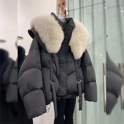 Fur Collar Winter Women Puffer Jacket