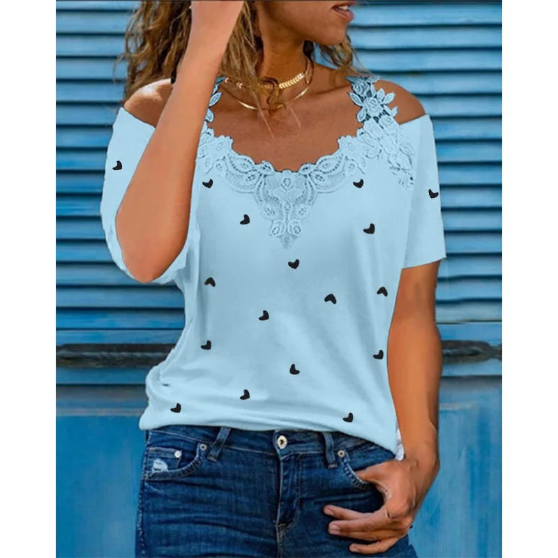 Summer Women's Fashion V-Neck T-Shirt