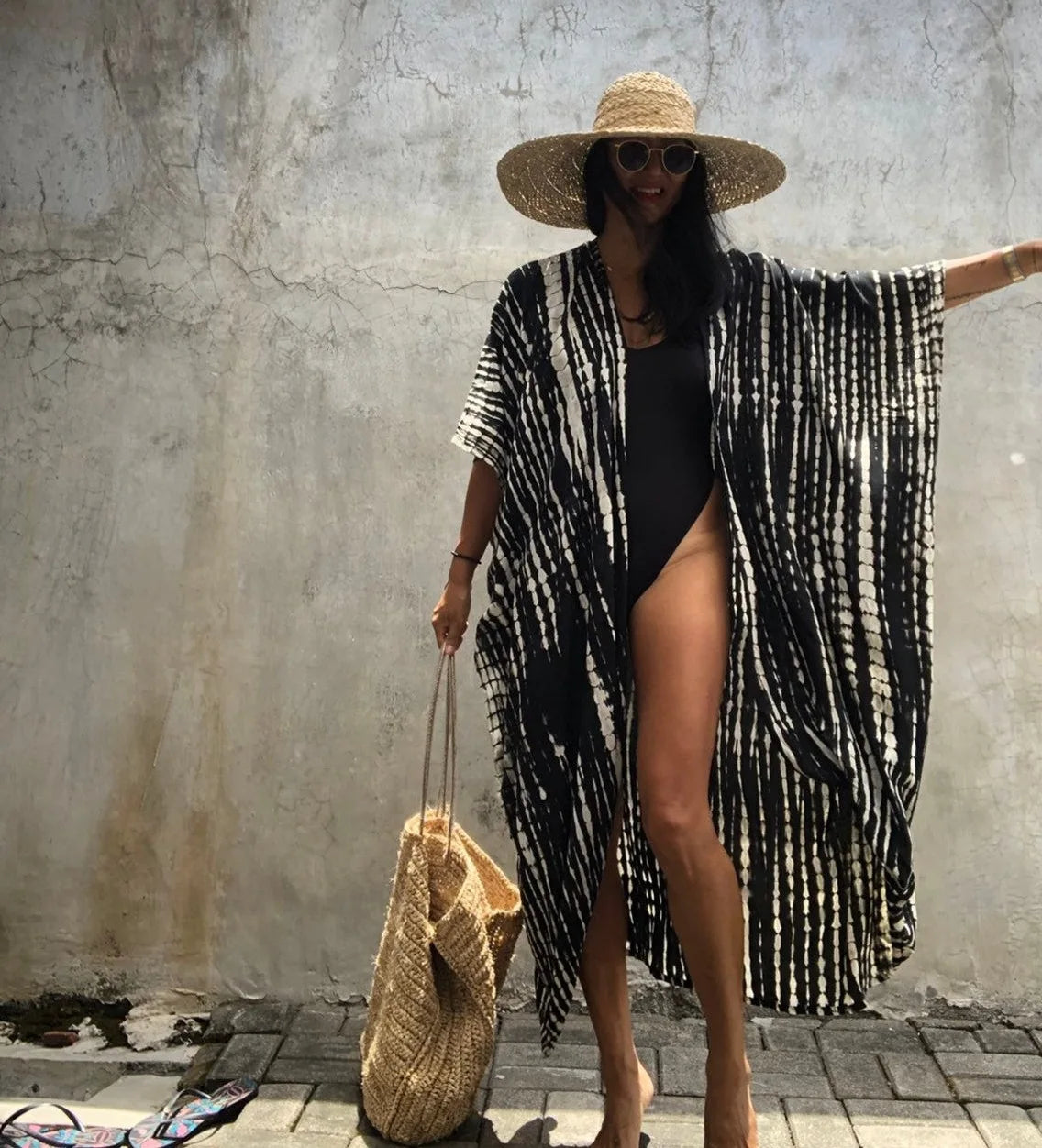 Summer Vintage Printed Belted Cover Ups