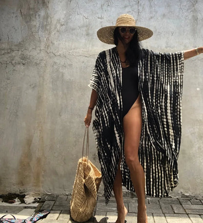 Summer Vintage Printed Belted Cover Ups