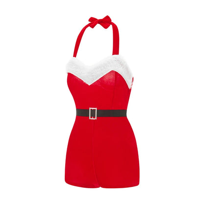 Mrs Claus Costume Sleeveless Jumpsuit