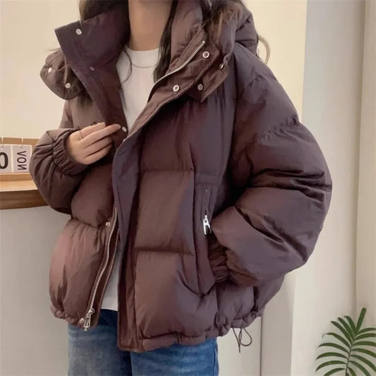 Women's Cropped Hooded Puffer Jacket