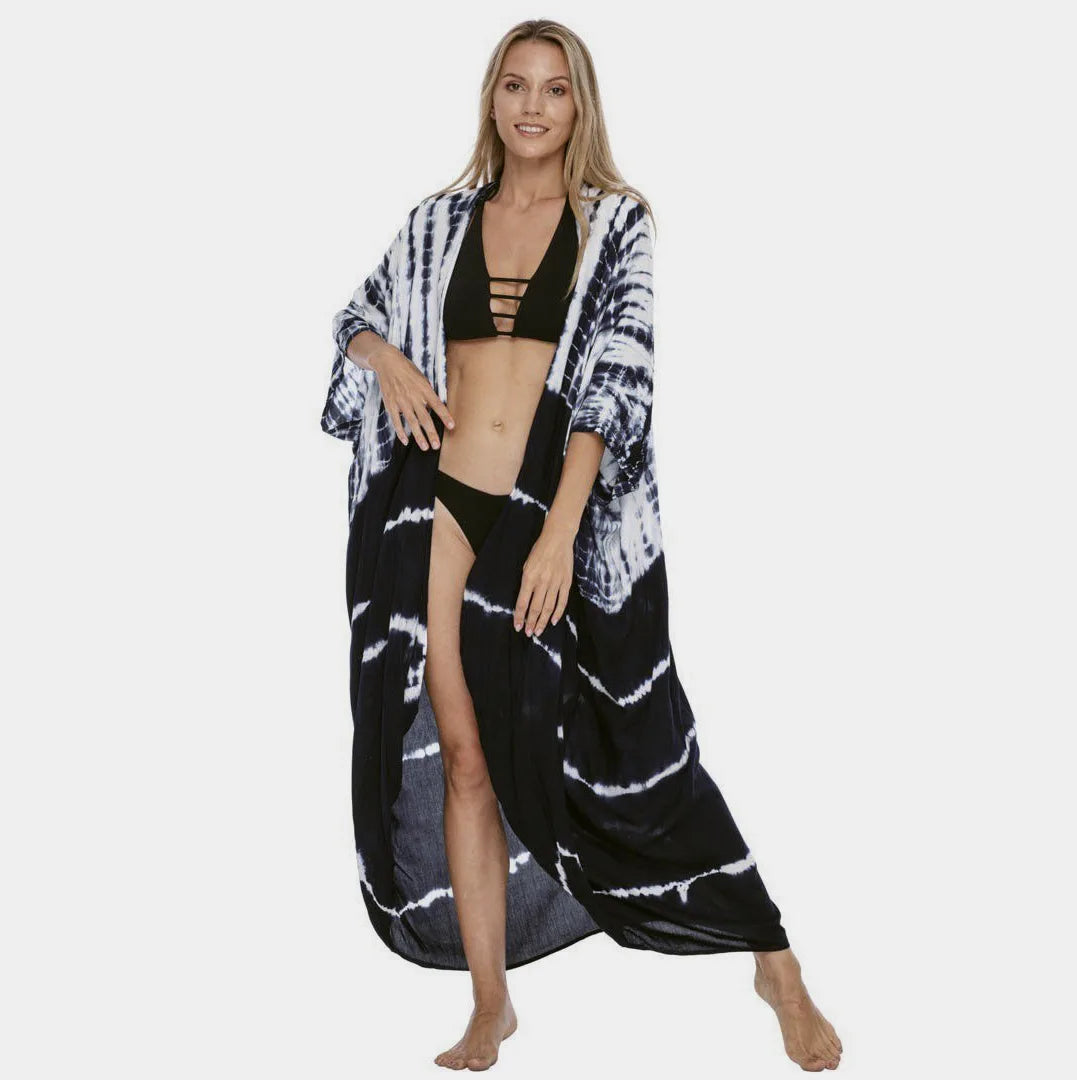 Summer Vintage Printed Belted Cover Ups