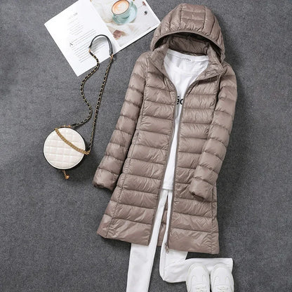 Ultra Lightweight Packable Long Puffer Jacket