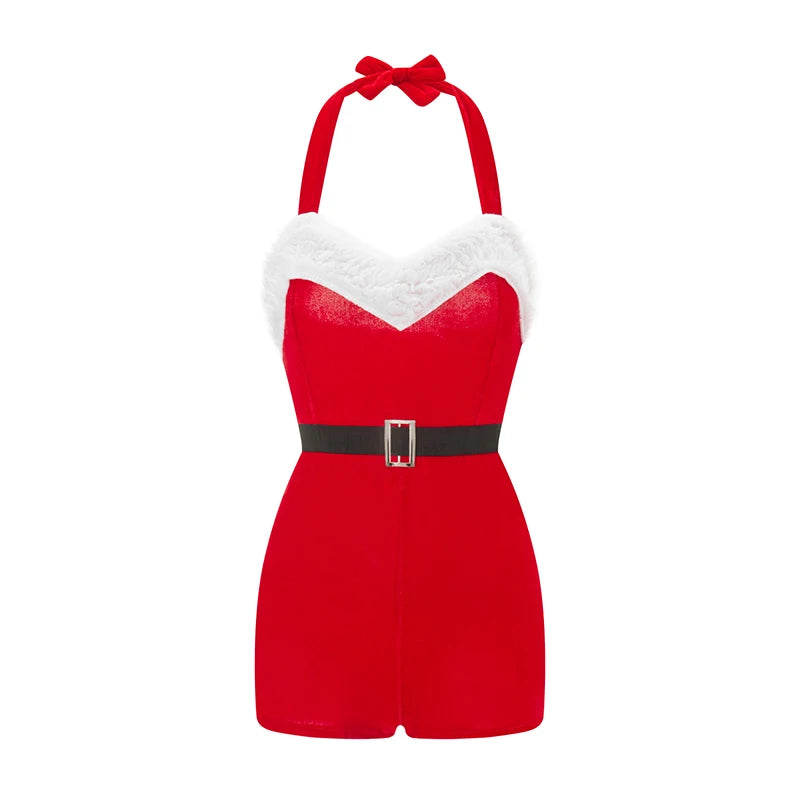 Mrs Claus Costume Sleeveless Jumpsuit