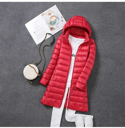 Ultra Lightweight Packable Long Puffer Jacket