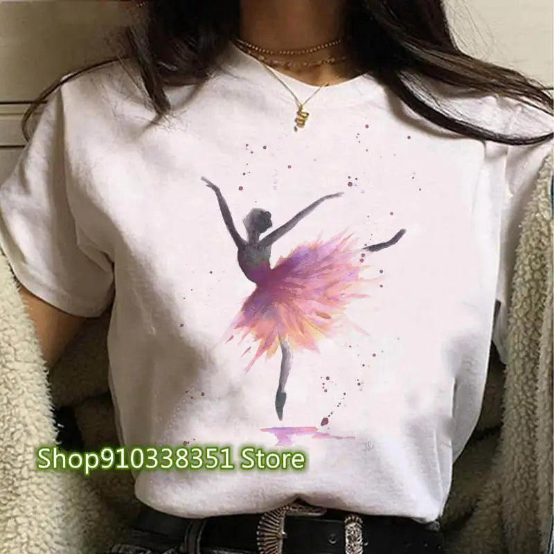 Ballet Dancer Printed T Shirt For Women