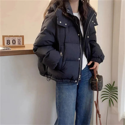 Women's Cropped Hooded Puffer Jacket