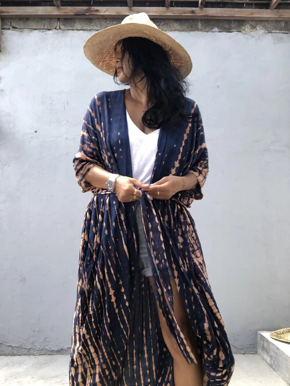 Summer Vintage Printed Belted Cover Ups
