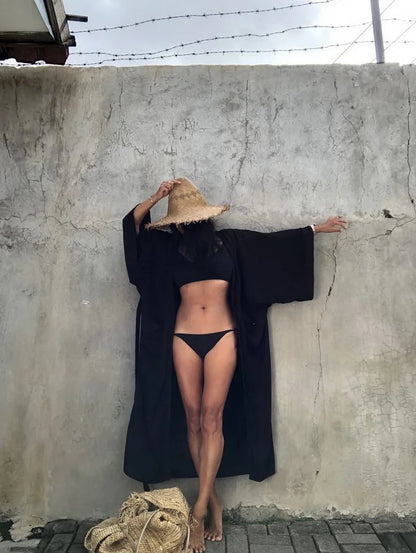 Solid Cotton Bikini Cover Ups