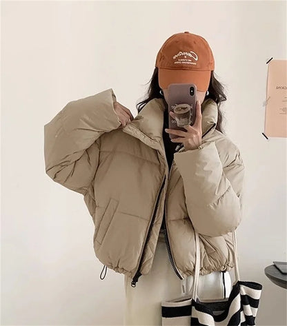 Women Oversized Solid Loose Puffer Jacket