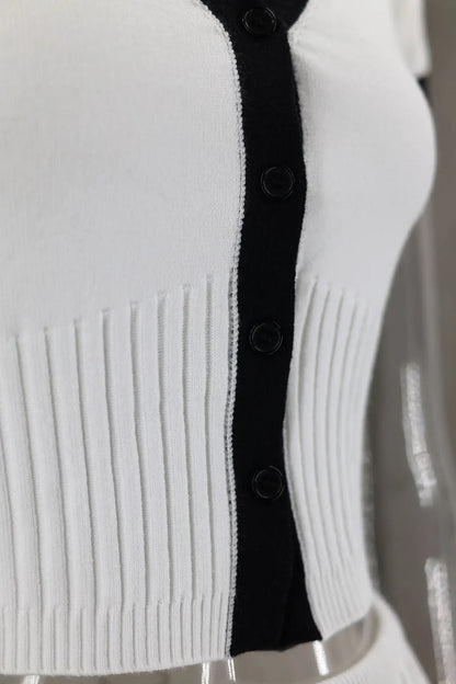 Women White long V-neck Crop Top