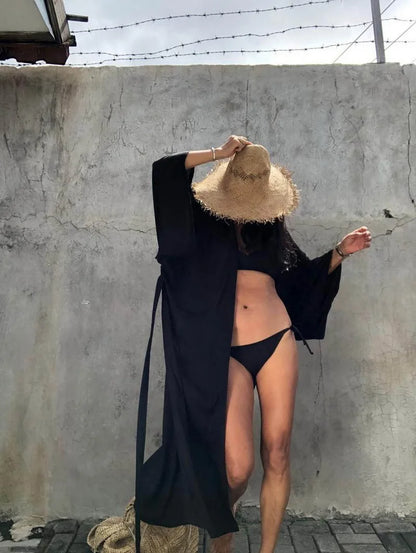 Solid Cotton Bikini Cover Ups