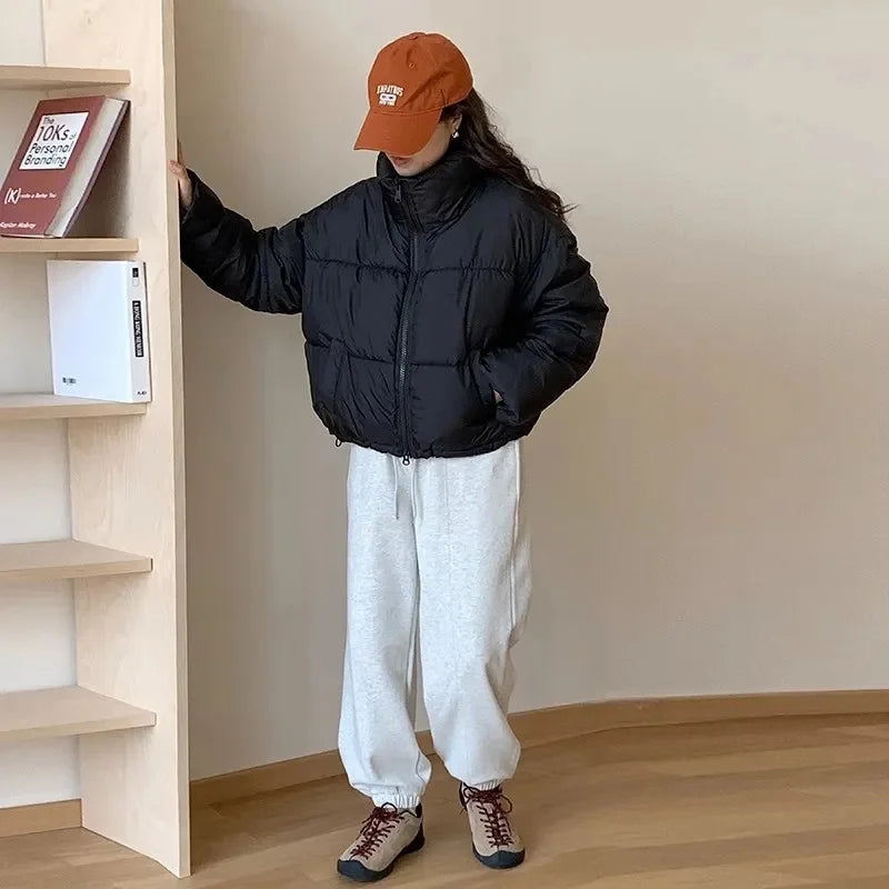 Women Oversized Solid Loose Puffer Jacket