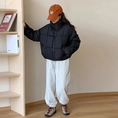 Women Oversized Solid Loose Puffer Jacket