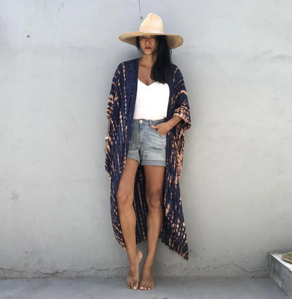 Summer Vintage Printed Belted Cover Ups