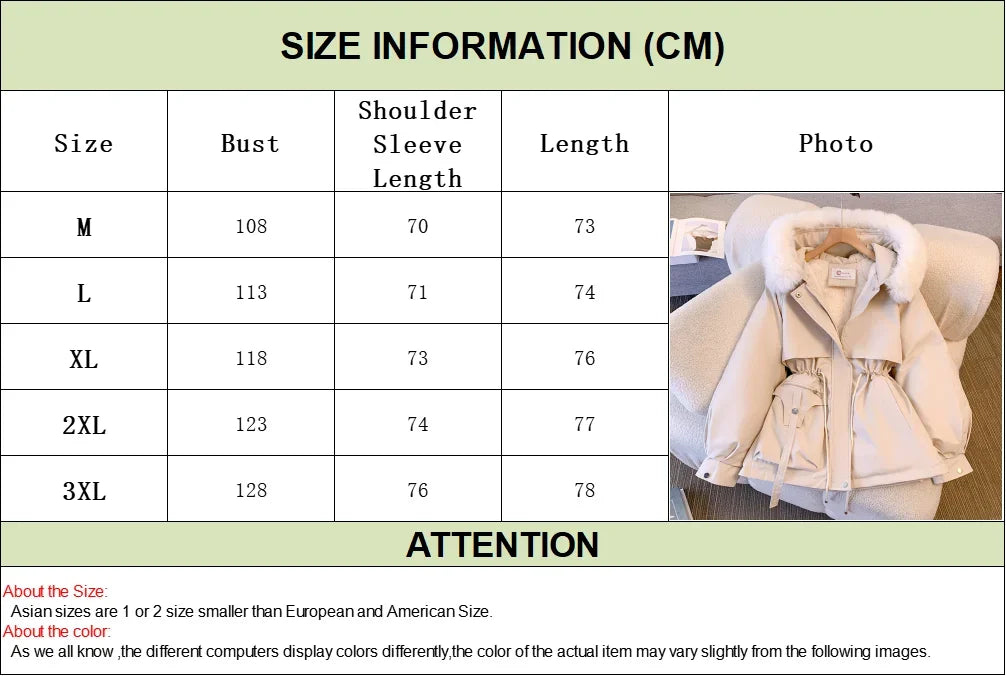 Fleece Lined Fur Hood Down Puffer Jacket