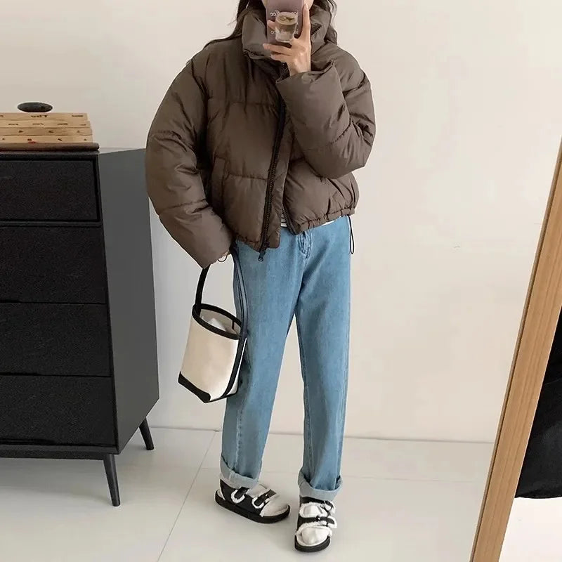 Women Oversized Solid Loose Puffer Jacket