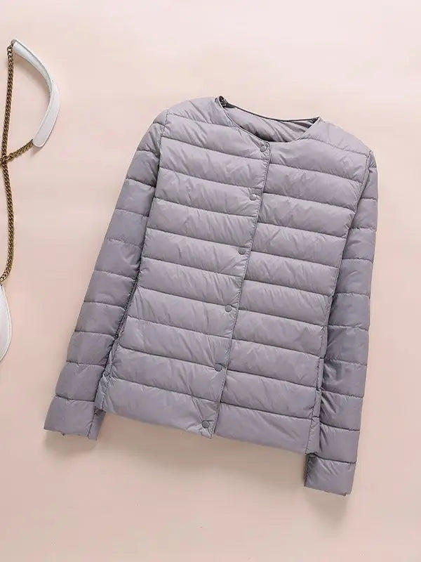 Winter Women Collarless Duck Down Puffer Jackets