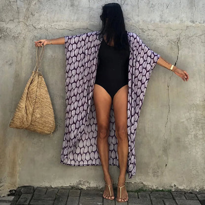 Summer Vintage Printed Belted Cover Ups