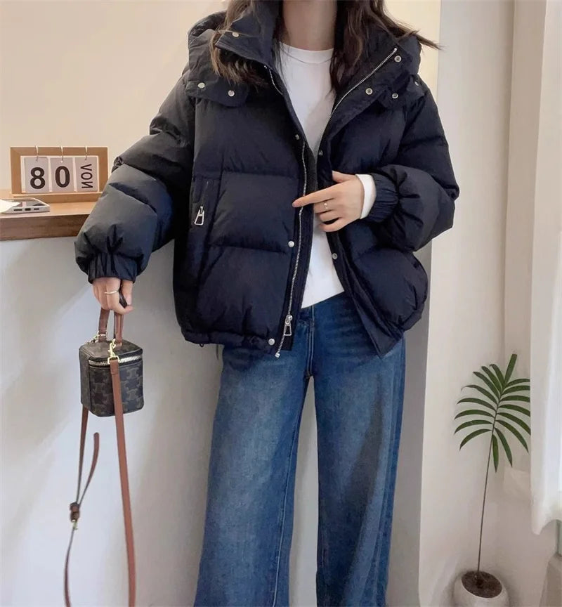 Women's Cropped Hooded Puffer Jacket