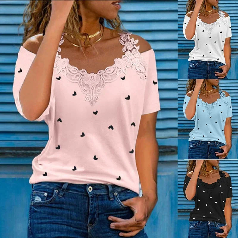 Summer Women's Fashion V-Neck T-Shirt